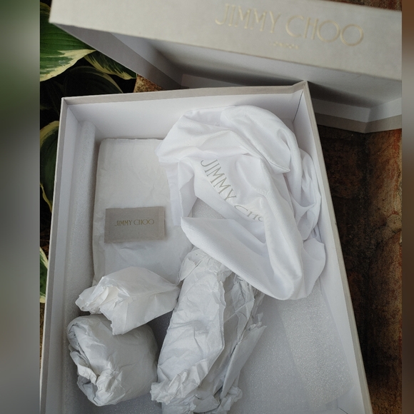 Jimmy Choo Tarine WITH BOX Suede Cutout Bootie Sandal, Black/Mirrored Nude 38.5 - Picture 4 of 16